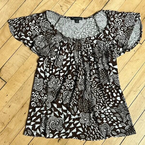 Forever 21 Brown Shirt | Brown Patterned Shirt | Tribal Print | Forever 21 Shirt